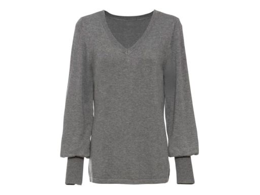 B.P.C sweterek z bufiastymi rękawami szary r.36/38