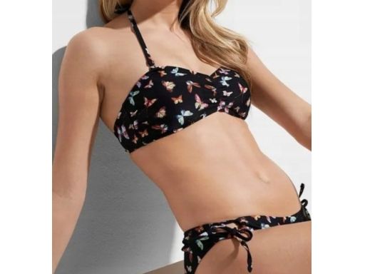 B.P.C bikini z efektownym nadrukiem czarne 46.
