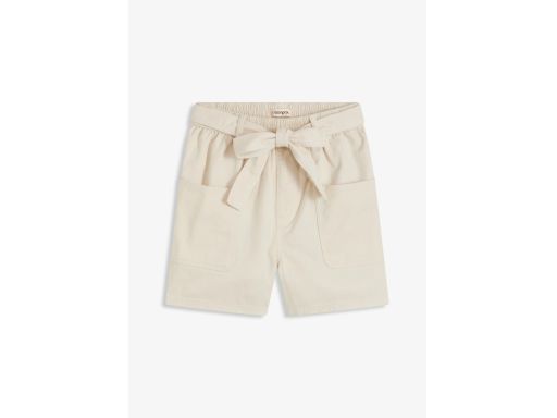 B.P.C szorty beżowe damskie twillowe z wiązaniem 48.