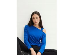 B.P.C bluzka szafirowa asymetryczna z wiskozy r.44/46