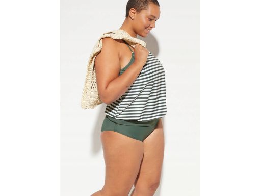 B.P.C tankini oliwkowo-białe w paski r.42