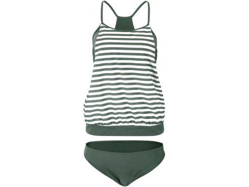 B.P.C tankini oliwkowo-białe w paski r.42