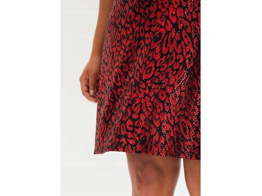 B.P.C sukienka 2w1 czarno-czerwona z cekinami 48/50.