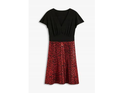 B.P.C sukienka 2w1 czarno-czerwona z cekinami 48/50.