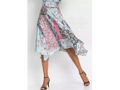 B.P.C sukienka midi satynowa asymetryczna z nadrukiem r.40