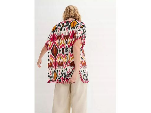 B.P.C plażowa tunika kolorowa z pomponami 40/42.