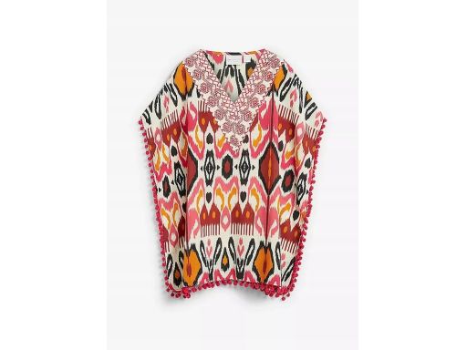 B.P.C plażowa tunika kolorowa z pomponami 40/42.