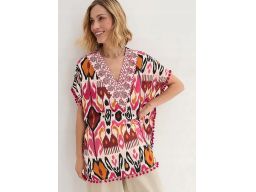 B.P.C plażowa tunika kolorowa z pomponami 40/42.
