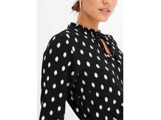 B.P.C sukienka czarna w srebrne grochy 40.