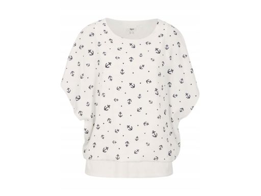 B.P.C bluzka biała 2w1 z nadrukiem kotwice ^42