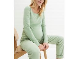 B.P.C szałwiowa bluzka ciążowa bawełniana długi rękaw r.40/42