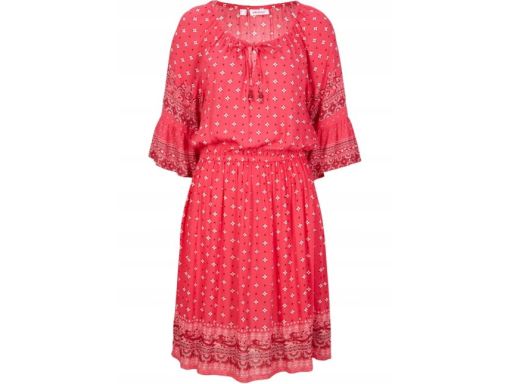 B.P.C sukienka fuksjowa wzorzysta boho r.42