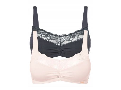 B.P.C 2-pak miękkich biustonoszy Feel Comfort z koronką r.40