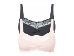 B.P.C 2-pak miękkich biustonoszy Feel Comfort z koronką r.40