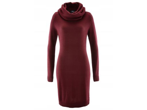 B.P.C sukienka dzianinowa z szerokim golfem brązowa ^36/38