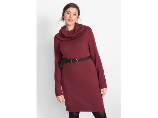 B.P.C sukienka dzianinowa z szerokim golfem brązowa ^36/38