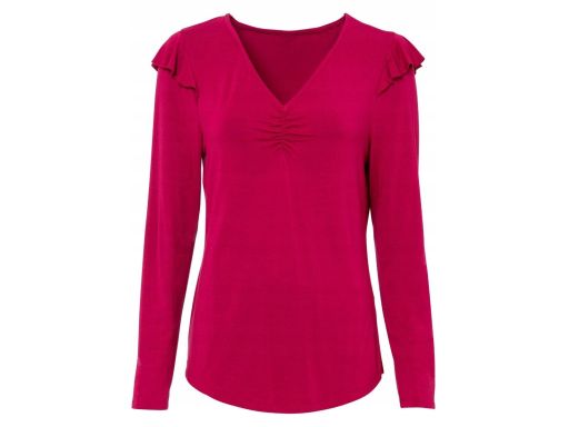 B.P.C malinowska bluzka z falbankami na ramionach ^36/38