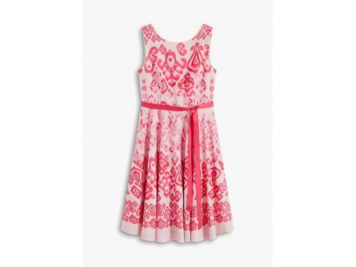 B.P.C biało-różowa sukienka z wiązanym paskiem ^44/46