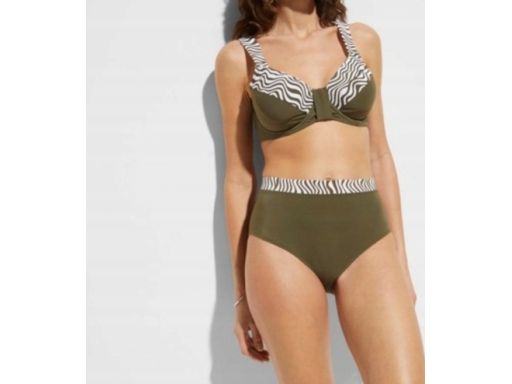 B.P.C bikini typu minimizer na fiszbinach khaki z figami 50 (100D).