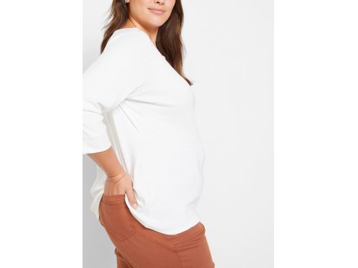 B.P.C bluzka bawełniana biała rękawy 3/4 56/58.