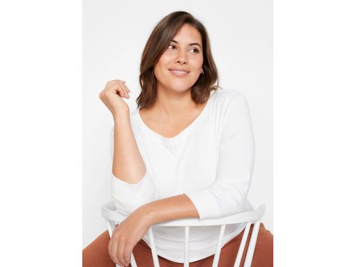 B.P.C bluzka bawełniana biała rękawy 3/4 56/58.