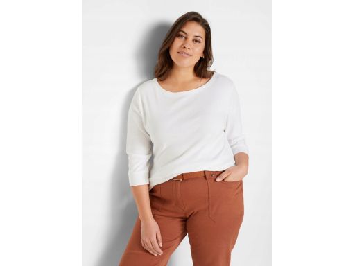 B.P.C bluzka bawełniana biała rękawy 3/4 56/58.