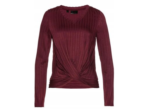B.P.C bordowa bluzka prążkowana ze splotem 52/54.