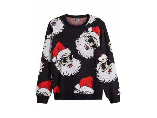 B.P.C sweter czarny męski świąteczny w mikołaje r.L
