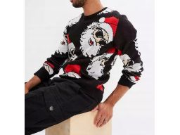 B.P.C sweter czarny męski świąteczny w mikołaje r.L