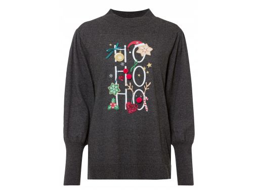 B.P.C sweter dzianinowy świąteczny z nadrukiem 40/42.