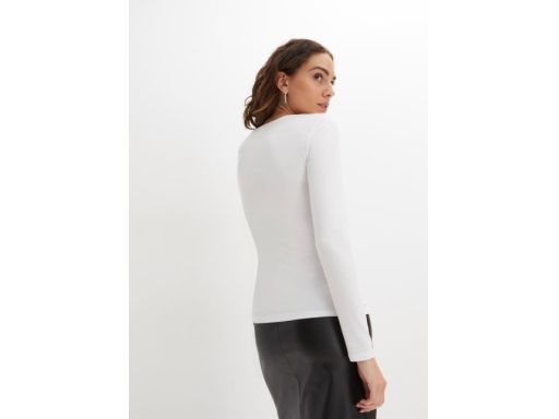 B.P.C biała bluzka z długim rękawem z aplikacją r.40/42