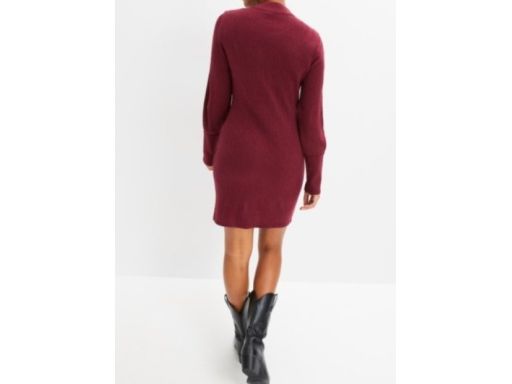 B.P.C sukienka dzianinowa bordowa z wycięciem 40/42.