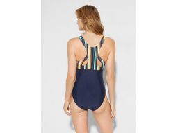 BPC kostium kąpielowy granatowy z kolorowymi paskami r.40