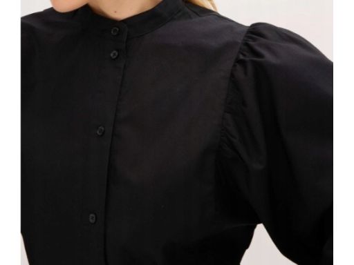 B.P.C bluzka koszulowa czarna ze stójką 52.