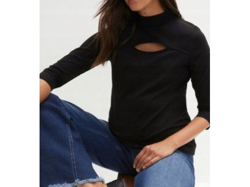 B.P.C bluzka ciążowa czarna ze stójka i wycięciem w dekolcie ^40/42