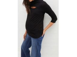 B.P.C bluzka ciążowa czarna ze stójka i wycięciem w dekolcie ^40/42