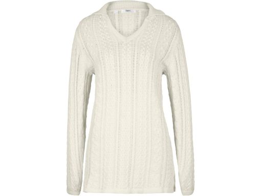 B.P.C sweter dzianinowy śmietankowy z kołnierzykiem r.48/50