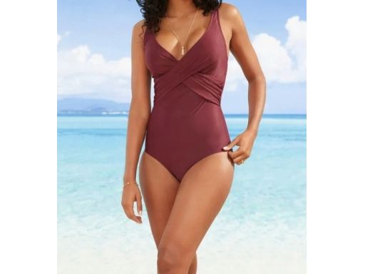 B.P.C kostium kąpielowy modelujący klasyczny ciemny fiolet 42.