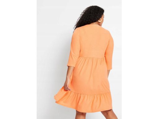 B.P.C sukienka pomarańczowa z krepy z falbanami r.40/42