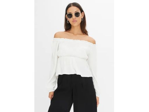B.P.C bluzka carmen krepowana śmietankowa r.38