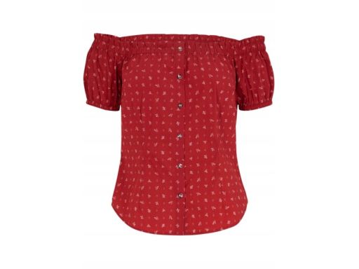 B.P.C czerwona bluzka carmen z nadrukiem r.42