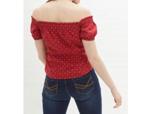 B.P.C czerwona bluzka carmen z nadrukiem r.42