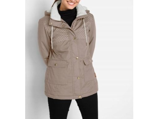 B.P.C kurtka beżowa w groszki z misiem ^38