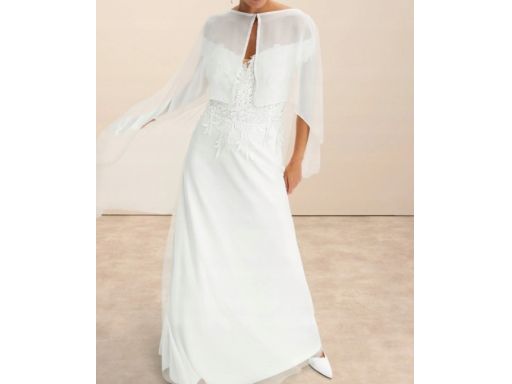 B.P.C suknia ślubna śmietankowa carmen z koronką ^44