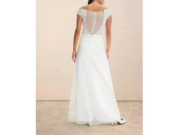 B.P.C suknia ślubna śmietankowa carmen z koronką ^44