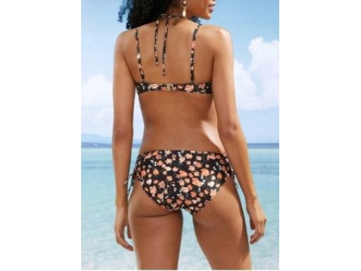 B.P.C czarne bikini w kwiatki usztywniane miseczki 38 75E