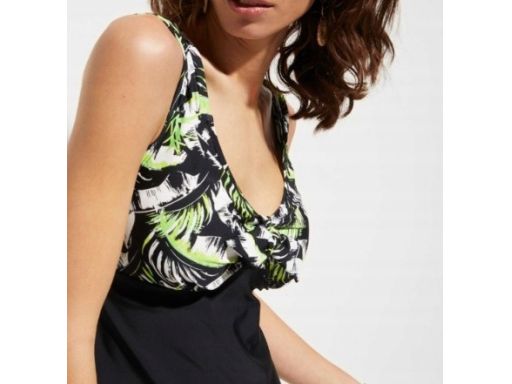 B.P.C sukienka kąpielowa czarna we wzorki 58.