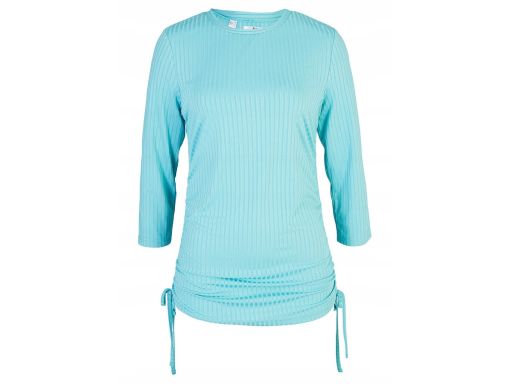 B.P.C bluzka niebieska prążkowana zmarszczeniem rękaw 3/4 ^48/50