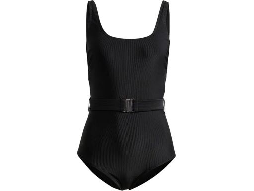 B.P.C kostium kąpielowy czarny prążkowany z paskiem r.48