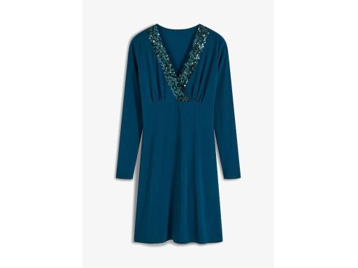 B.P.C sukienka z cekinami kolor morski r.36/38